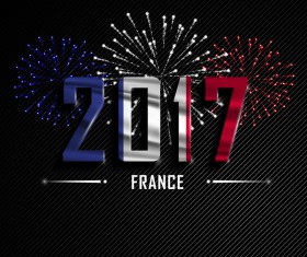 2017 New Year France vector background