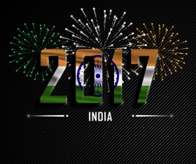 2017 New Year India vector background
