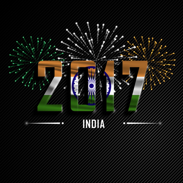 2017 New Year India vector background