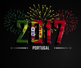 2017 New Year Portugal vector background