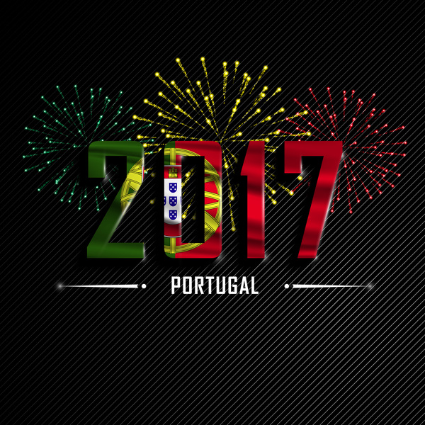 2017 New Year Portugal vector background