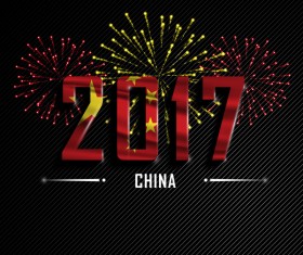 2017 New Year china vector background