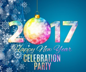 2017 New year celebration party poster vector
