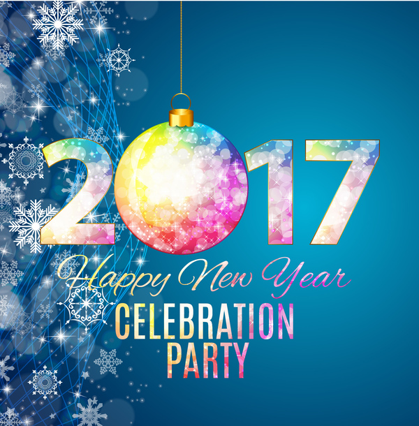 2017 New year celebration party poster vector