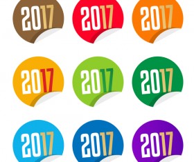 2017 Round sticker vector