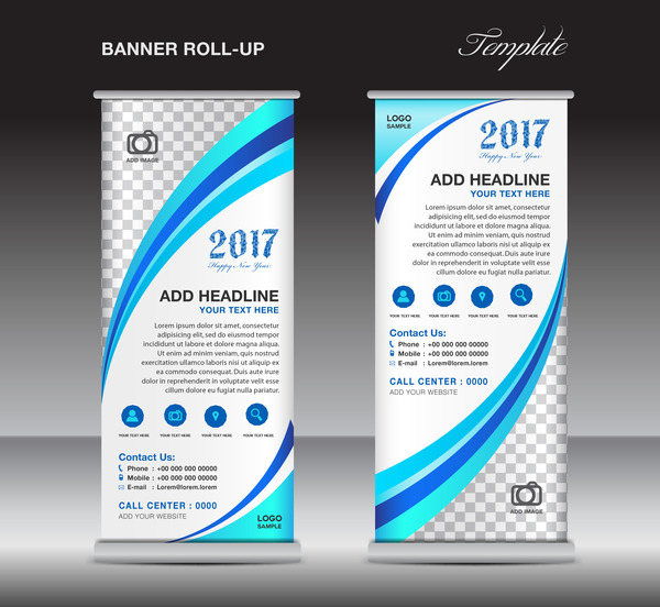 2017 banner roll up flyer stand template vector 02