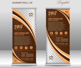 2017 banner roll up flyer stand template vector 04