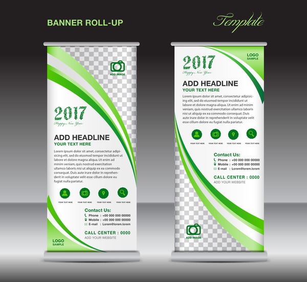 2017 banner roll up flyer stand template vector 05