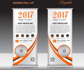 2017 banner roll up flyer stand template vector 06