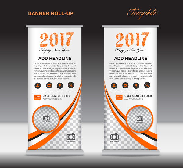 2017 banner roll up flyer stand template vector 06