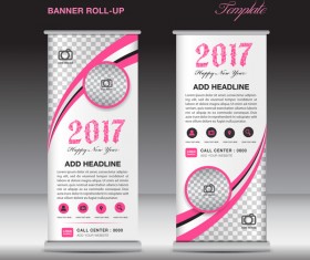 2017 banner roll up flyer stand template vector 07