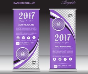 2017 banner roll up flyer stand template vector 08