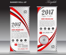 2017 banner roll up flyer stand template vector 09