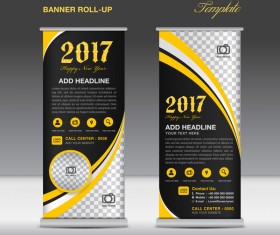 2017 banner roll up flyer stand template vector 10
