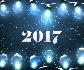2017 new year background with light bulb vector