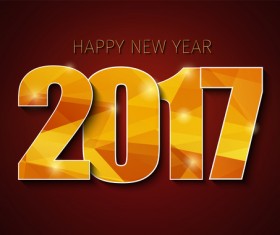 2017 new year background with text design vector 01