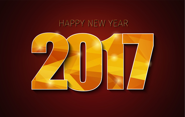 2017 new year background with text design vector 01