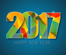 2017 new year background with text design vector 03