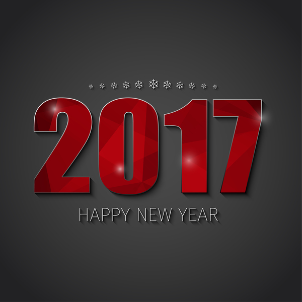 2017 new year background with text design vector 04