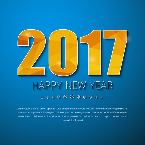 2017 new year background with text design vector 05