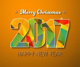 2017 new year background with text design vector 08