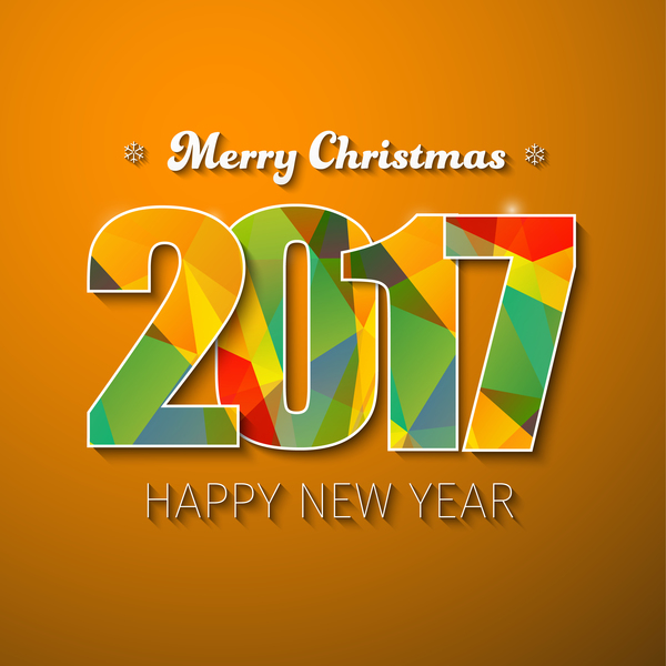 2017 new year background with text design vector 08