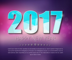 2017 new year background with text design vector 11