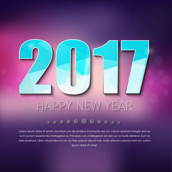 2017 new year background with text design vector 11