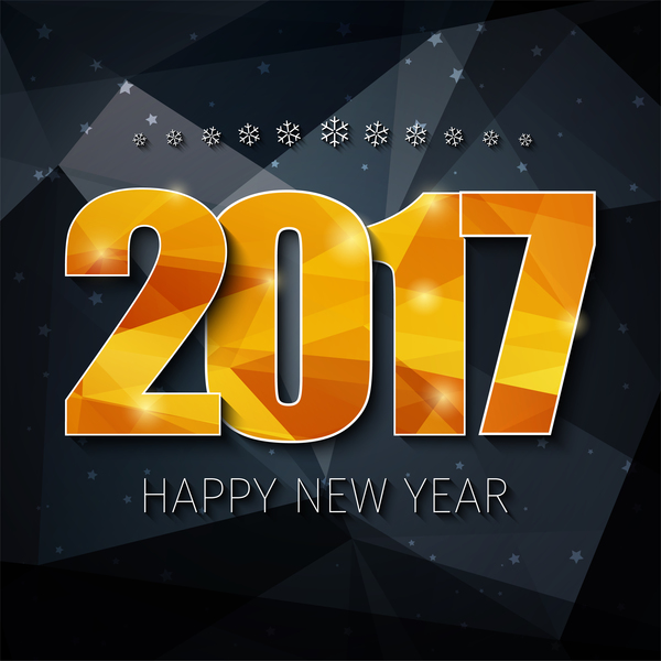 2017 new year background with text design vector 12