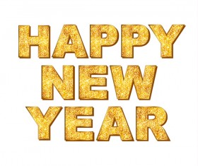2017 new year golden text design vector 01