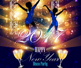 2017 new year night party poster template vectors 01