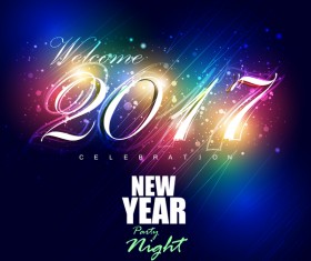 2017 new year night party poster template vectors 04
