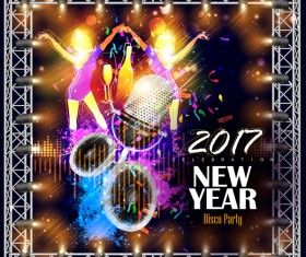 2017 new year night party poster template vectors 05