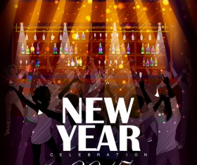 2017 new year night party poster template vectors 06