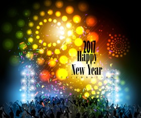 2017 new year night party poster template vectors 07