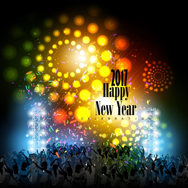 2017 new year night party poster template vectors 07