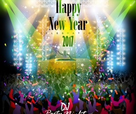 2017 new year night party poster template vectors 08