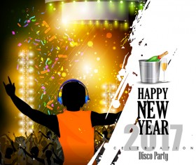 2017 new year night party poster template vectors 20