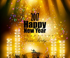 2017 new year night party poster template vectors 10