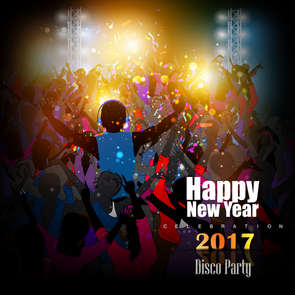 2017 new year night party poster template vectors 11