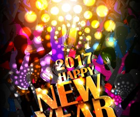 2017 new year night party poster template vectors 12