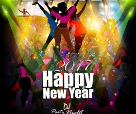 2017 new year night party poster template vectors 13