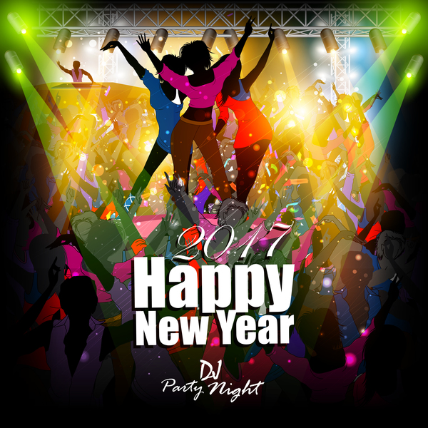 2017 new year night party poster template vectors 13