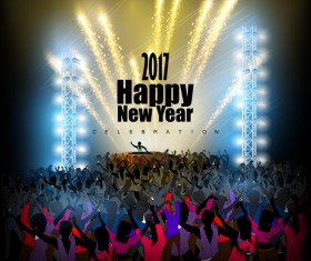 2017 new year night party poster template vectors 14