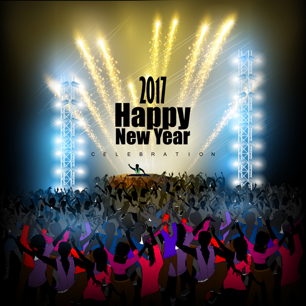 2017 new year night party poster template vectors 14