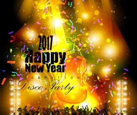 2017 new year night party poster template vectors 15