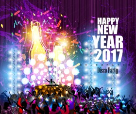 2017 new year night party poster template vectors 16