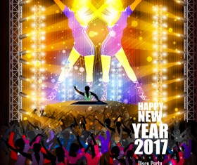 2017 new year night party poster template vectors 17