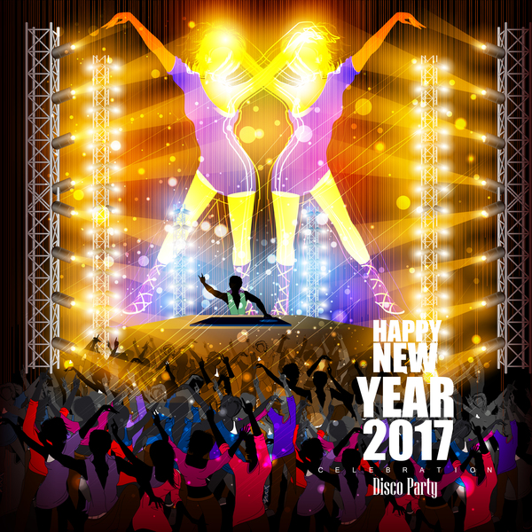 2017 new year night party poster template vectors 17
