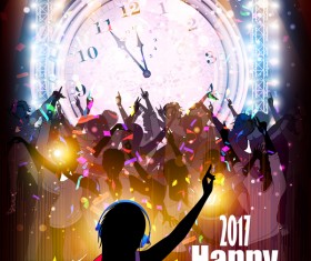 2017 new year night party poster template vectors 18